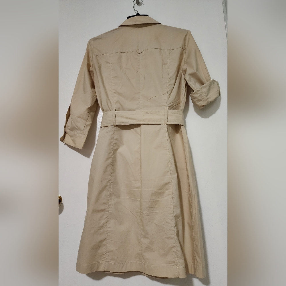 Zara Khaki Zafari Tan Utility Belted Shirt Dress - Picture 3 of 12